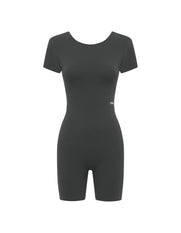 Short Sleeve Backless Bodysuit NANDEX™ - Slate Grey