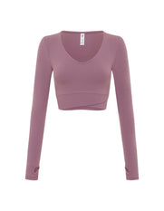 V front Cropped Long Sleeve NANDEX™ - Mauve