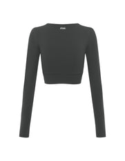 V front Cropped Long Sleeve NANDEX™ - Slate Grey