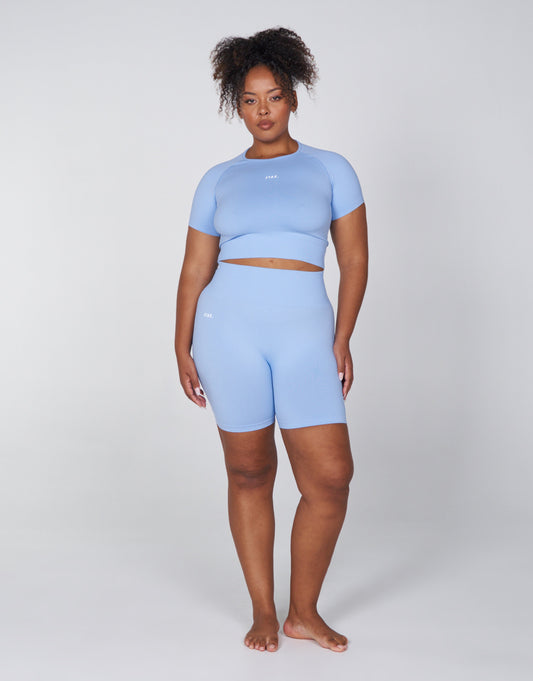 Premium Seamless Favourites Midi Bike Shorts - Baby Blue