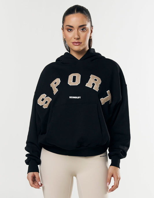 Sport Hoodie - Black/Cream