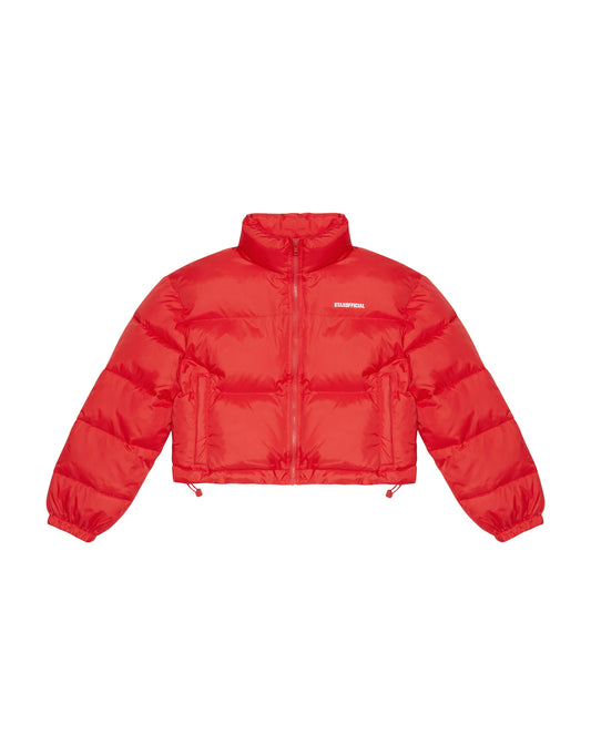 Cropped Puffer- Red