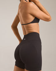 Premium Seamless Skulpt Midi Bike Shorts - Black