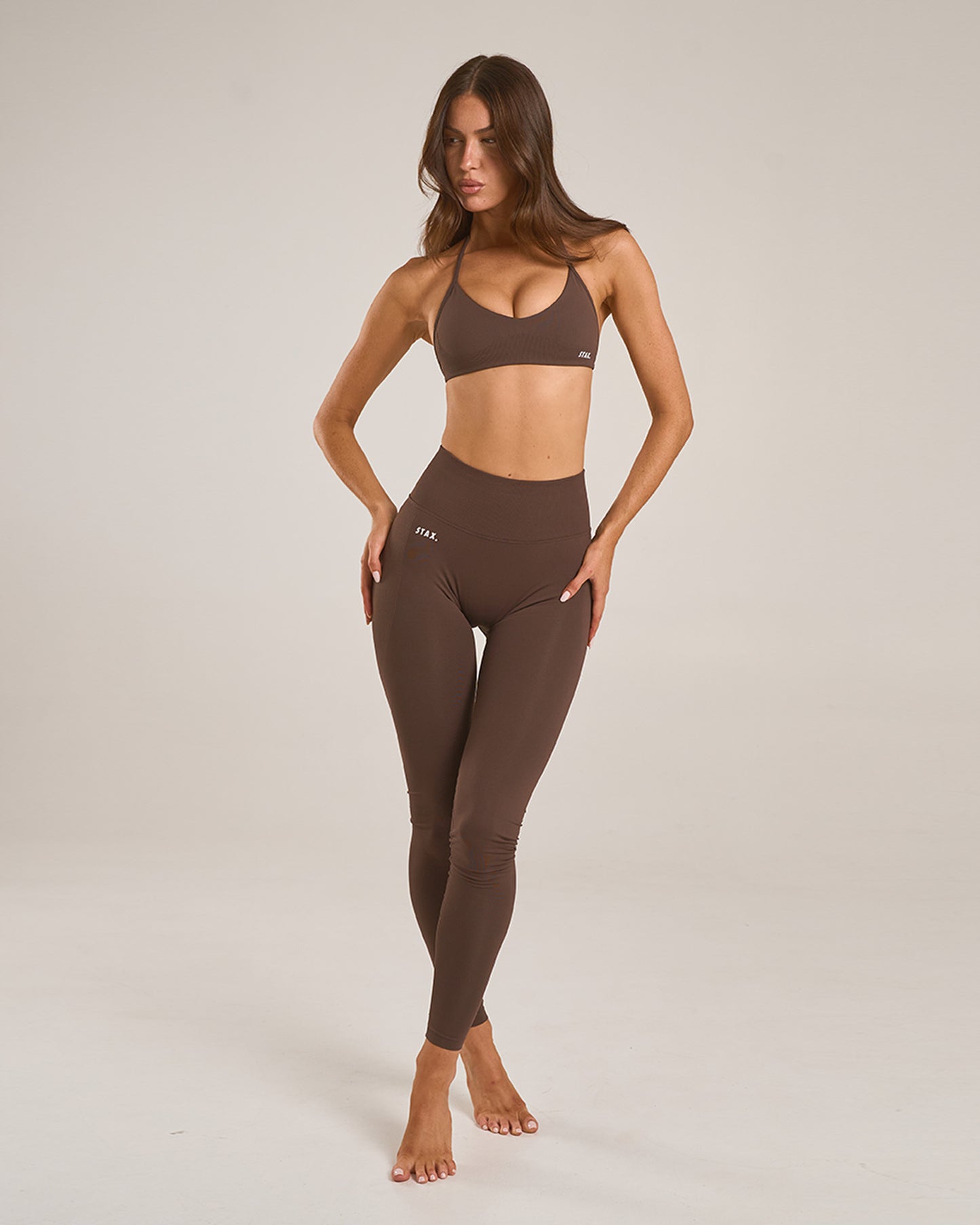 Premium Seamless Skulpt Tights - Brown