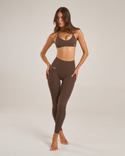 Premium Seamless Skulpt Tights - Brown