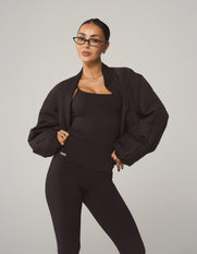 Cropped Bomber Jacket - Ink