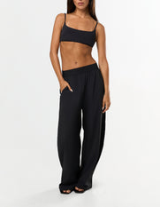 STAX. Gigi Pants in Black - Nylon Spandex blend Material - Activewear for walks, yoga & everyday wear 