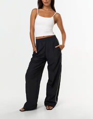 STAX. Woven Track Pants in Black Airlyte Material - Activewear for everyday wear 
