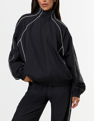 Woven Track Jacket - Black