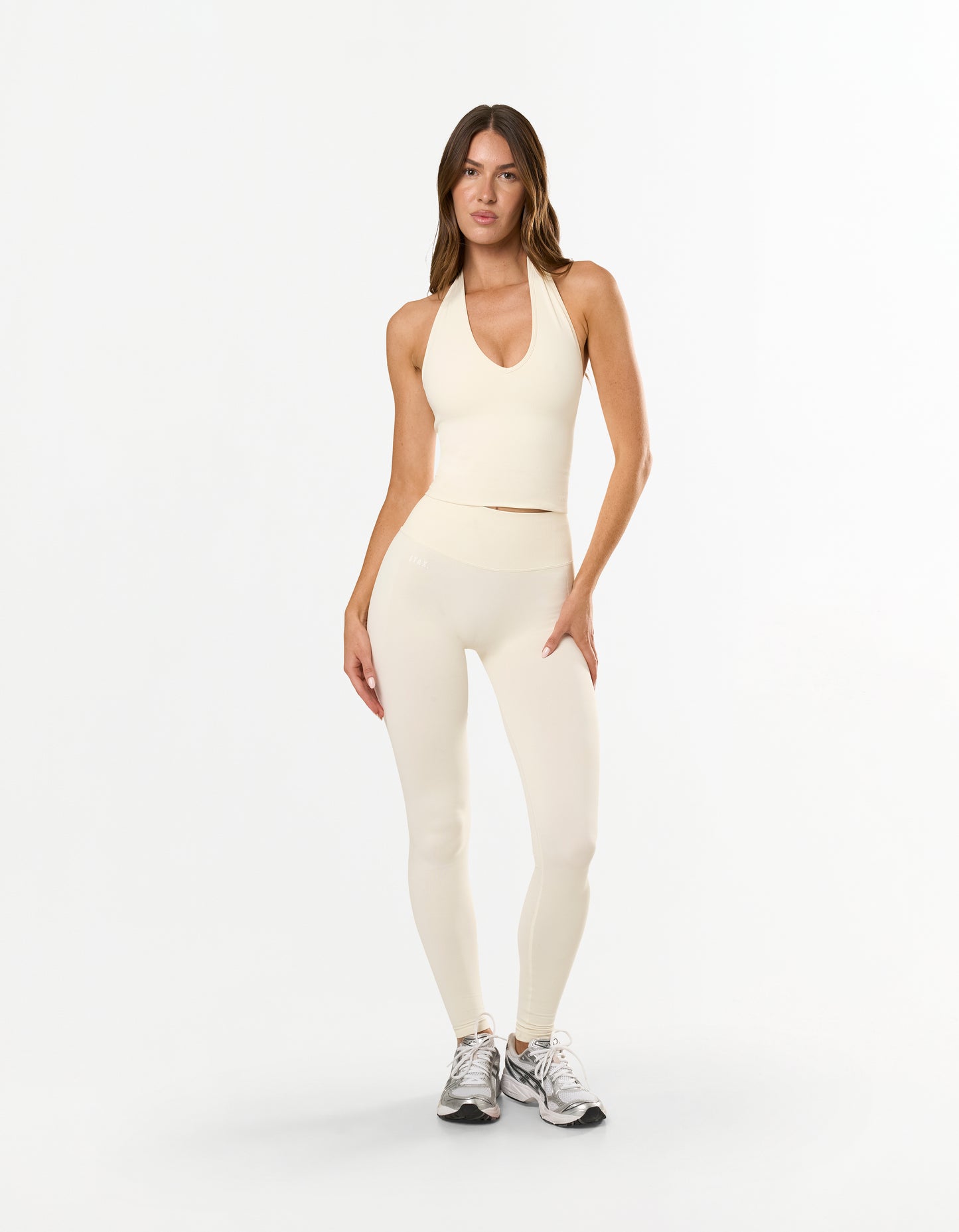 Premium Seamless Skulpt Halter Tank - Cream