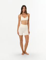 Premium Seamless Skulpt Midi Bike Shorts - Cream