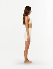 Premium Seamless Skulpt Midi Bike Shorts - Cream