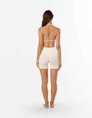 Premium Seamless Skulpt Midi Bike Shorts - Cream