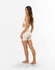 Premium Seamless Skulpt Midi Bike Shorts - Cream