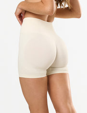 Premium Seamless Skulpt Midi Bike Shorts - Cream