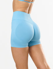 Premium Seamless Skulpt Midi Bike Shorts - Blue