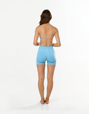 Premium Seamless Skulpt Midi Bike Shorts - Blue