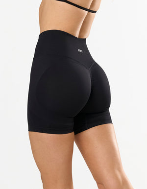 Premium Seamless Skulpt Midi Bike Shorts - Black