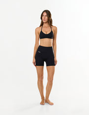 Premium Seamless Skulpt Midi Bike Shorts - Black