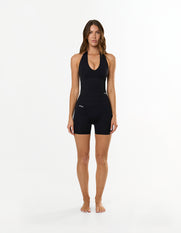 Premium Seamless Skulpt Halter Tank - Black