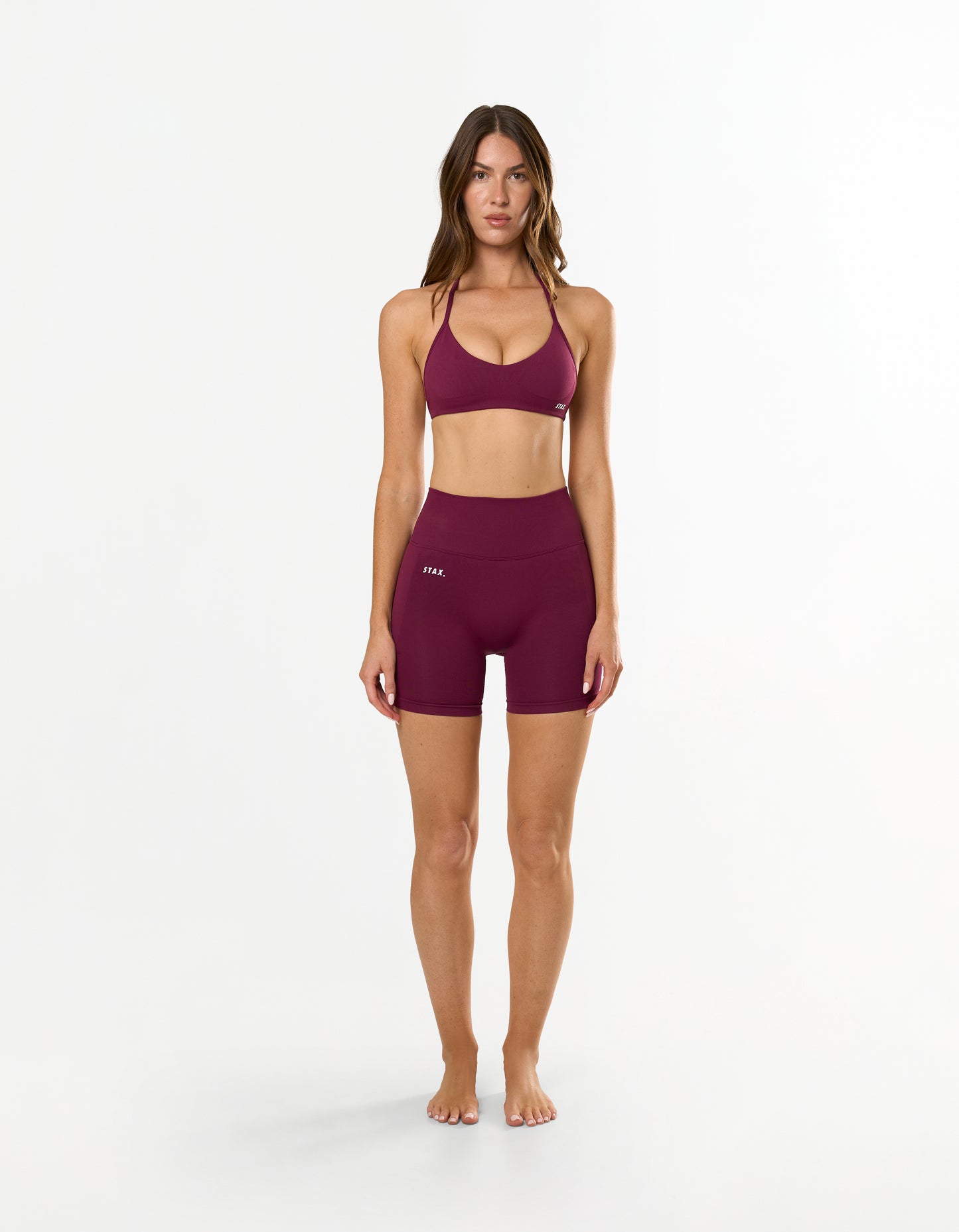 Premium Seamless Skulpt Midi Bike Shorts - Burgundy
