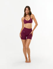 Premium Seamless Skulpt Midi Bike Shorts - Burgundy