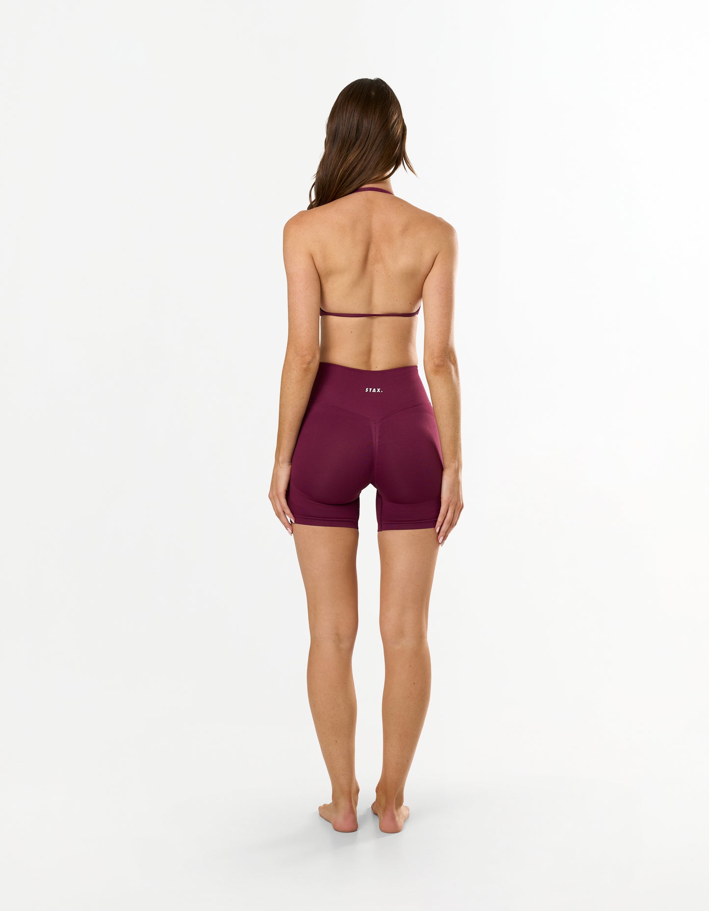 Premium Seamless Skulpt Midi Bike Shorts - Burgundy