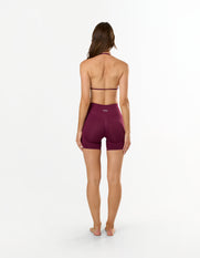 Premium Seamless Skulpt Midi Bike Shorts - Burgundy