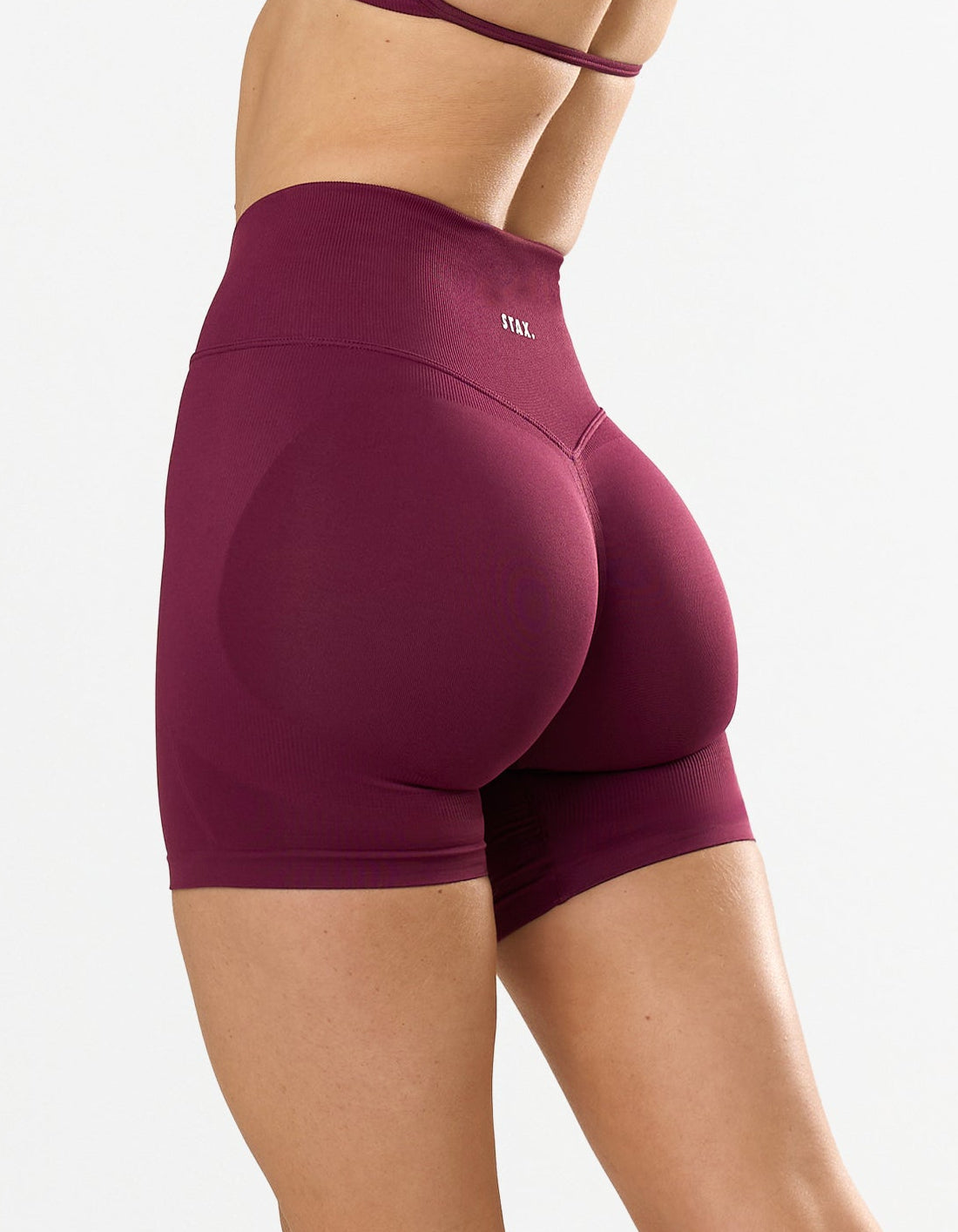 Premium Seamless Skulpt Midi Bike Shorts - Burgundy