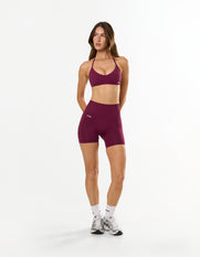 Premium Seamless Skulpt Midi Bike Shorts - Burgundy
