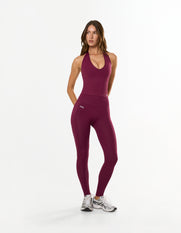 Premium Seamless Skulpt Tights - Burgundy