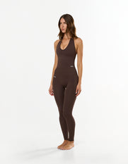 Premium Seamless Skulpt Halter Tank - Brown