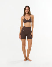 Premium Seamless Skulpt Midi Bike Shorts - Brown
