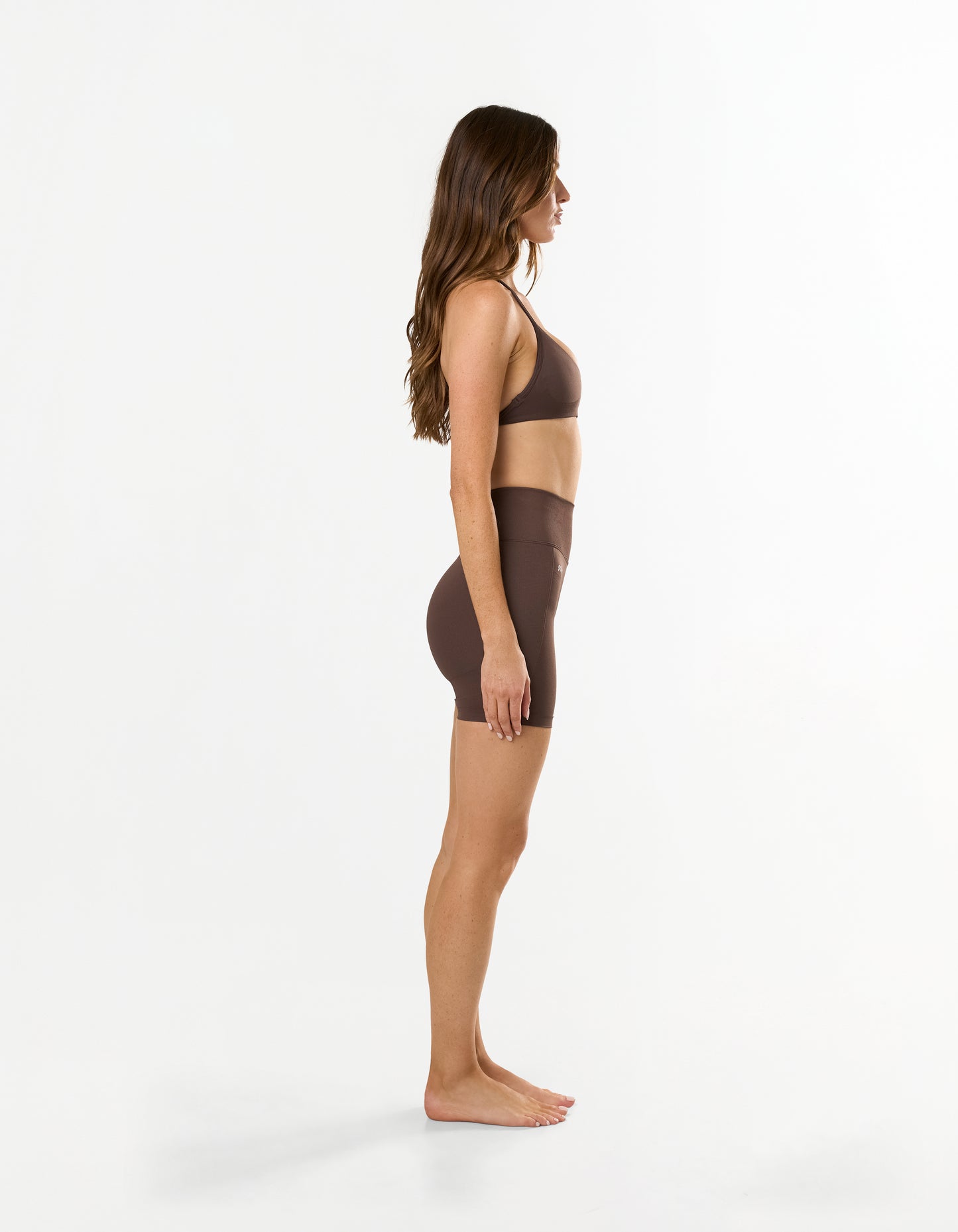 Premium Seamless Skulpt Midi Bike Shorts - Brown