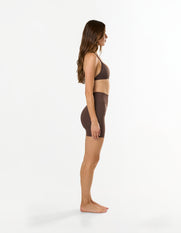 Premium Seamless Skulpt Midi Bike Shorts - Brown