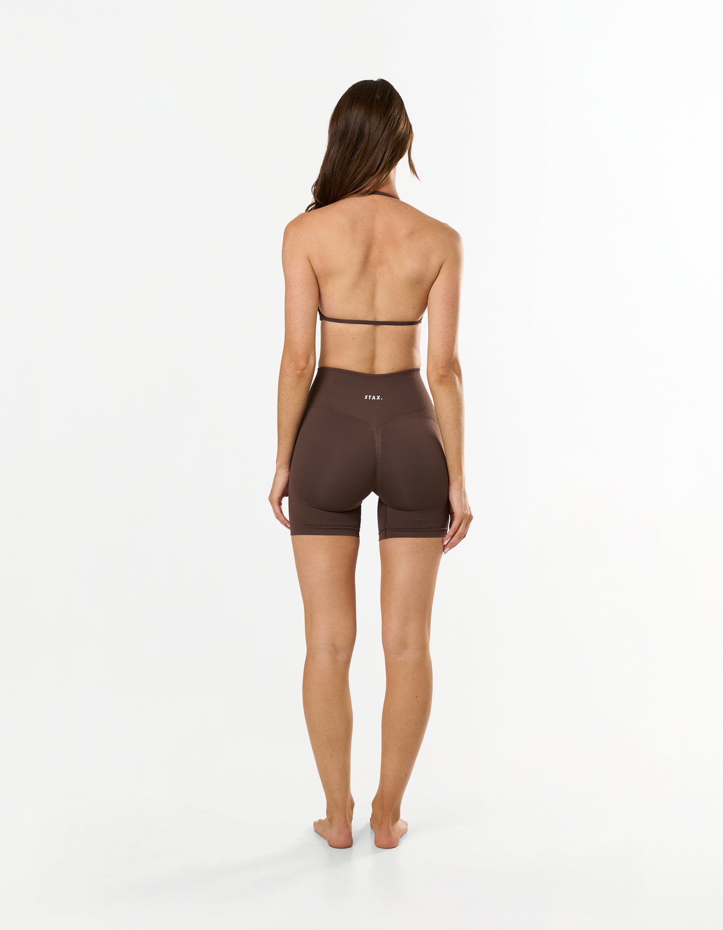 Premium Seamless Skulpt Midi Bike Shorts - Brown