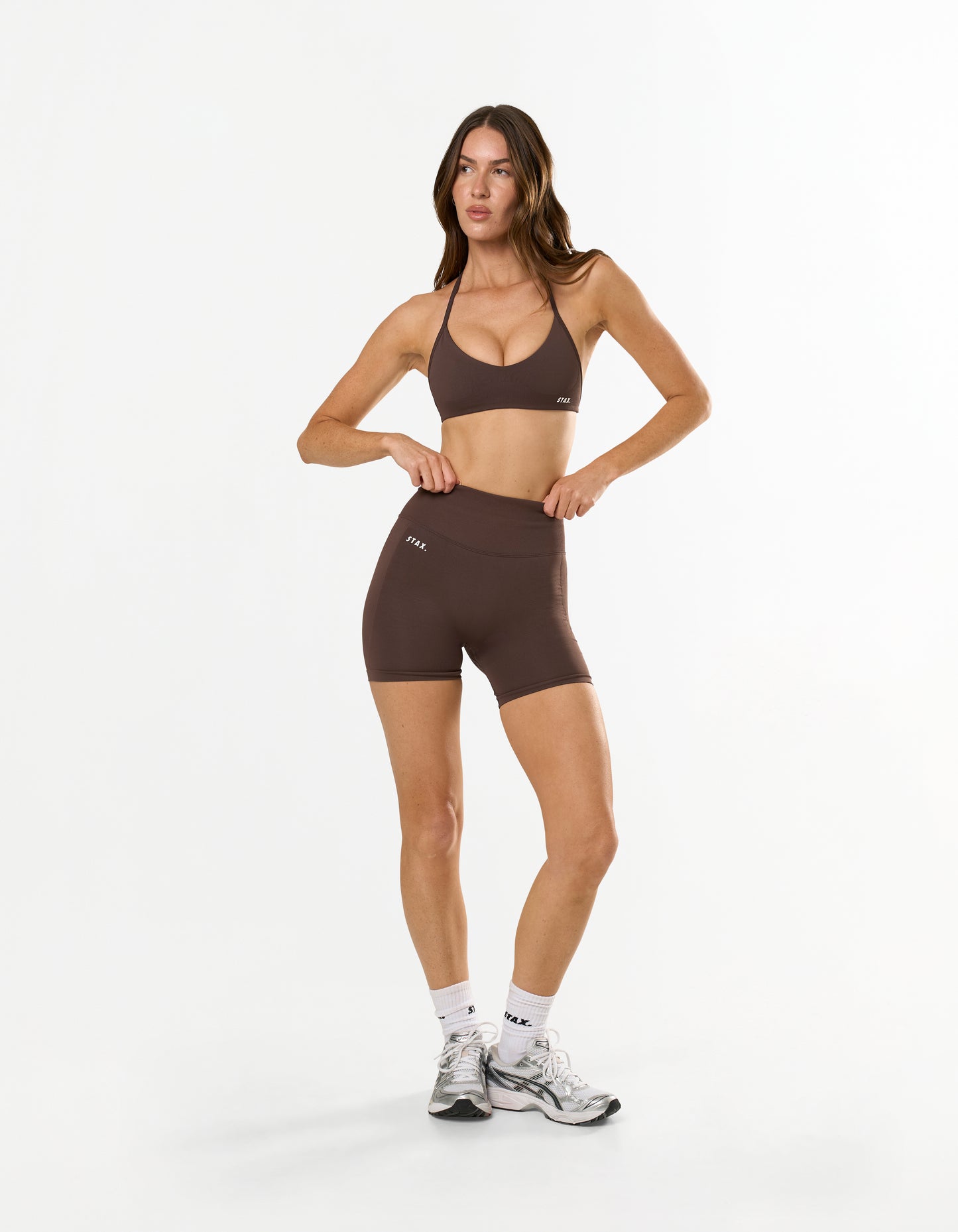 Premium Seamless Skulpt Midi Bike Shorts - Brown