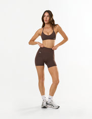 Premium Seamless Skulpt Midi Bike Shorts - Brown