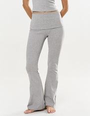 Cotton Comfort Fold Over Flare - Grey Marle
