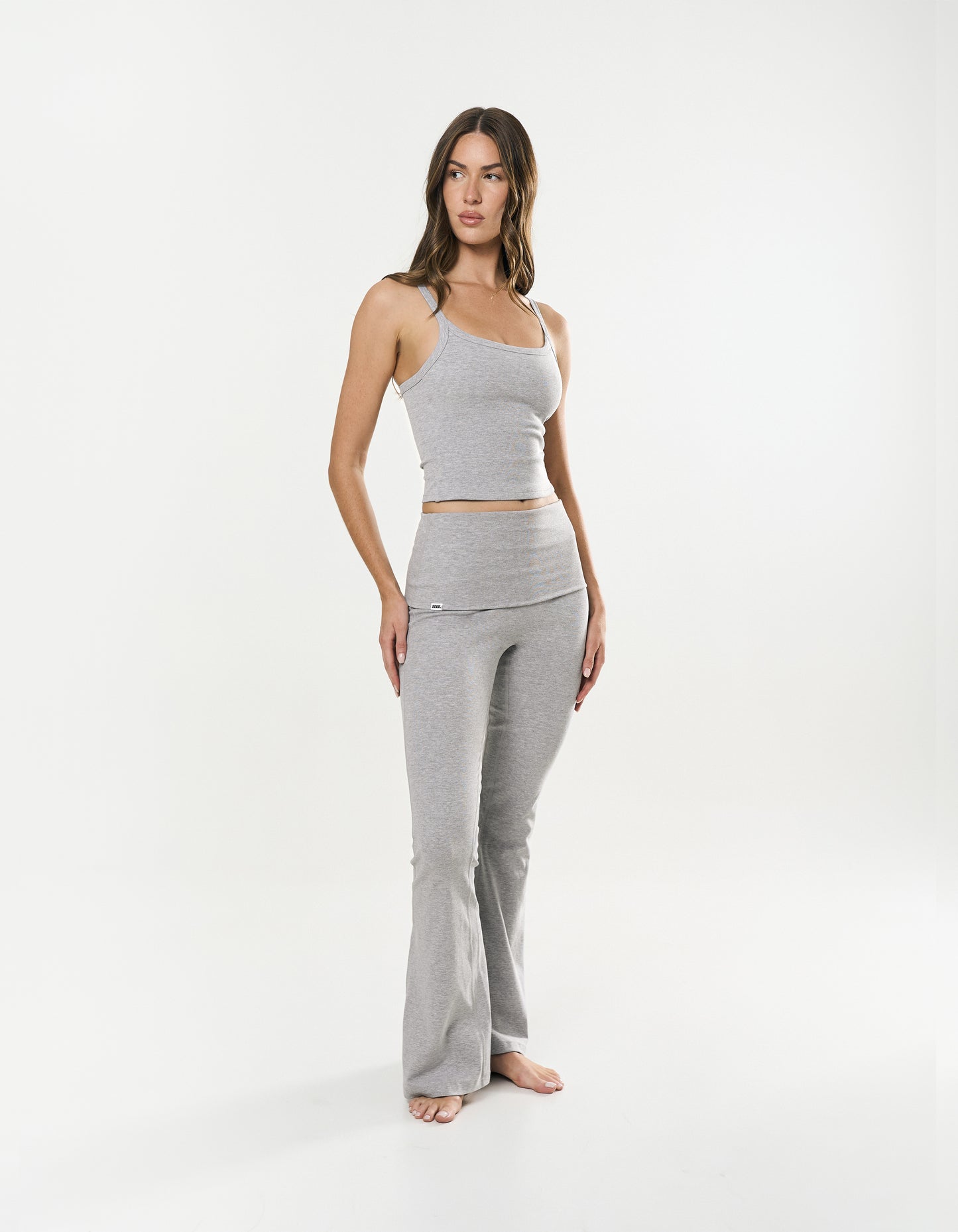 Cotton Comfort Fold Over Flare - Grey Marle