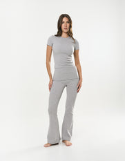 Cotton Comfort Fold Over Flare - Grey Marle