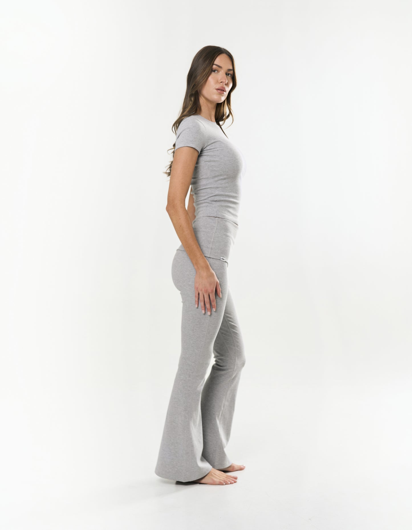 Cotton Comfort Fold Over Flare - Grey Marle