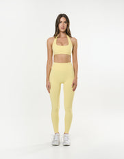 Square Neck Halter Crop Airlyte - Limoncello