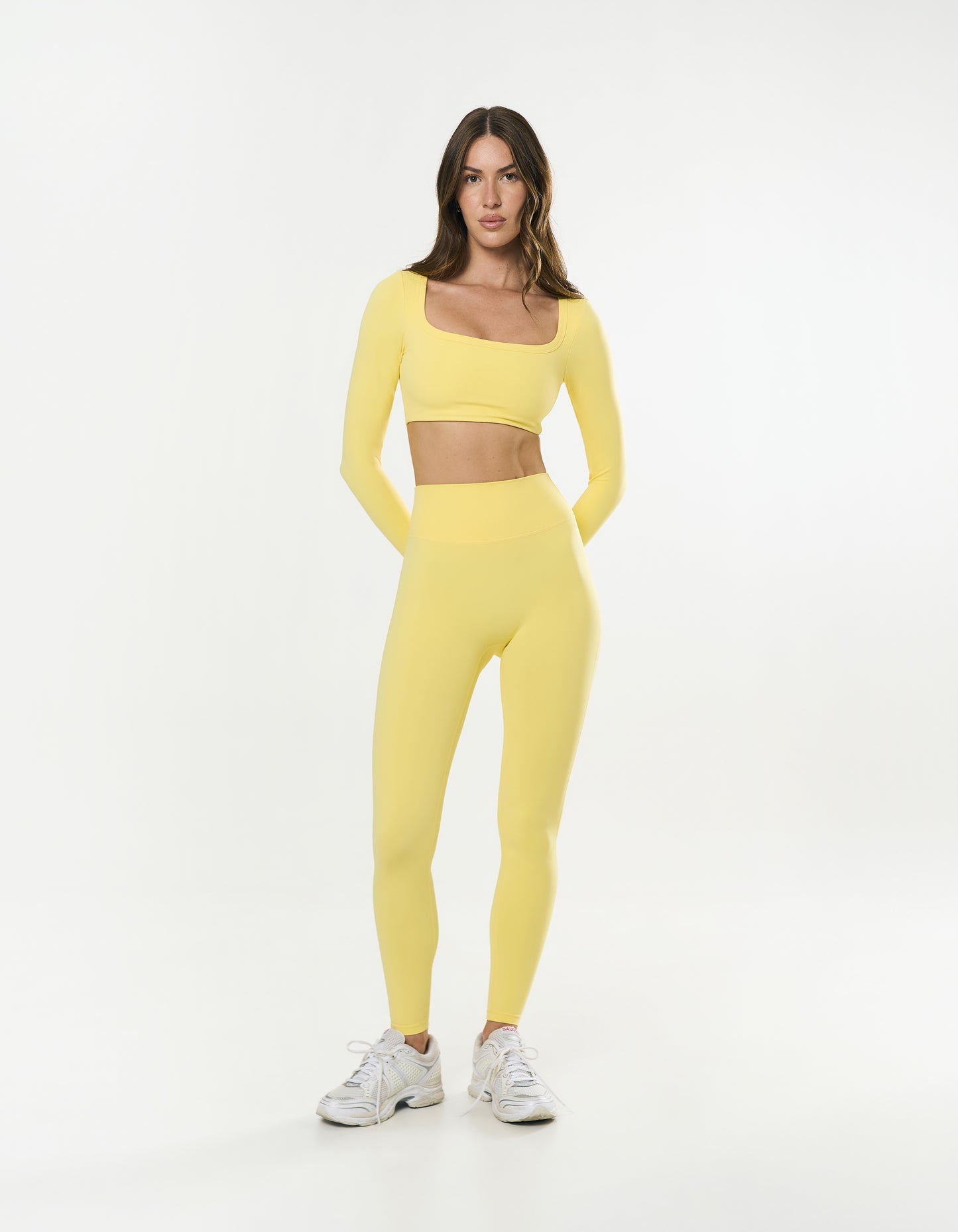 Square Neck Cropped Long Sleeve Airlyte - Limoncello