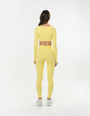 Square Neck Cropped Long Sleeve Airlyte - Limoncello