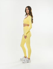Square Neck Cropped Long Sleeve Airlyte - Limoncello