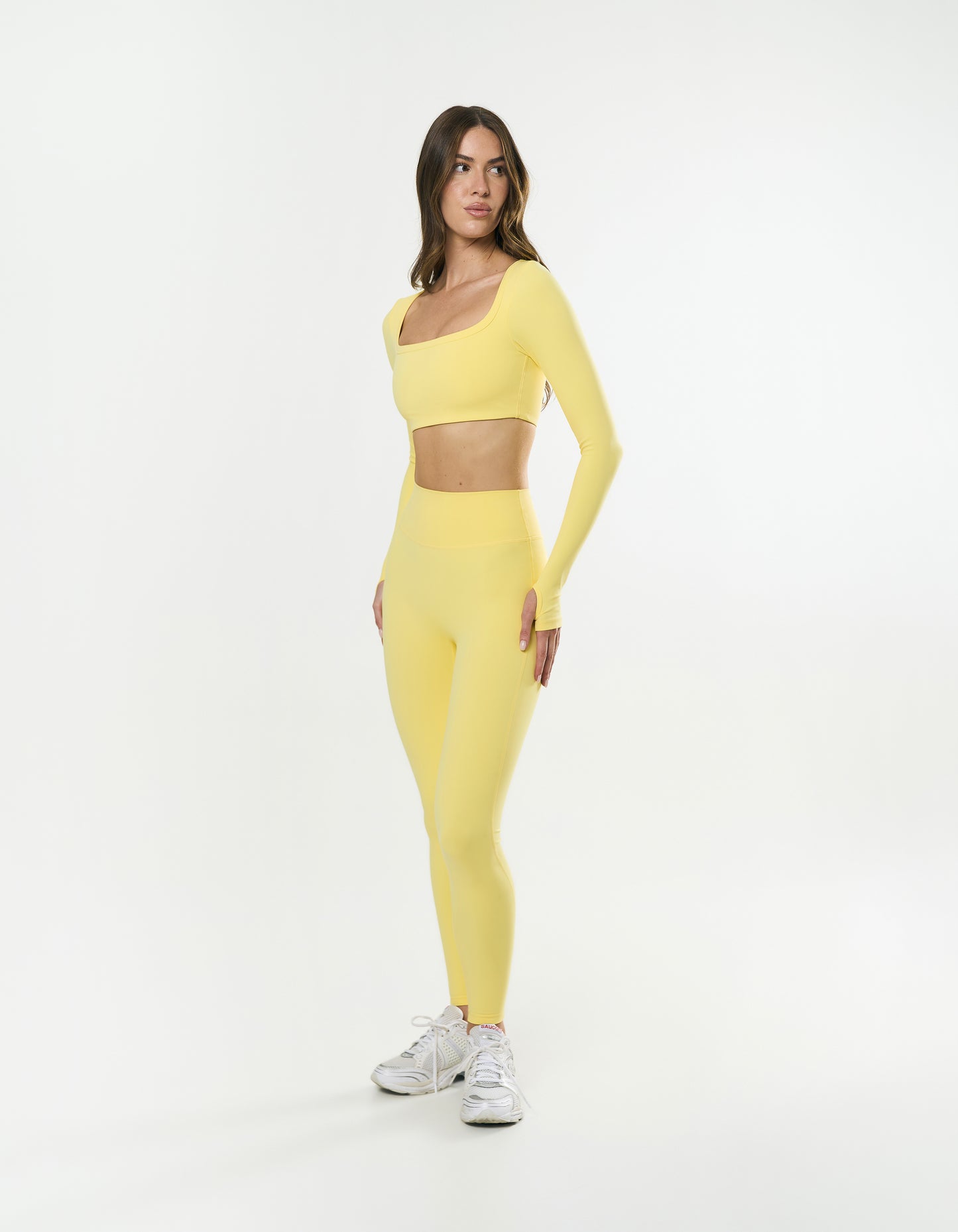Square Neck Cropped Long Sleeve Airlyte - Limoncello