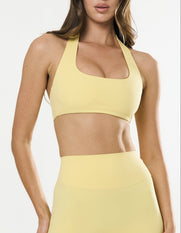 Square Neck Halter Crop Airlyte - Limoncello