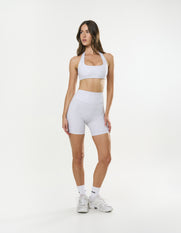 Square Neck Halter Crop Airlyte - Grey Marle