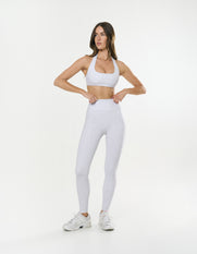 Square Neck Halter Crop Airlyte - Grey Marle